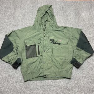 Redington Jacket Mens Large Green Hooded Fishing Windbreaker Pockets